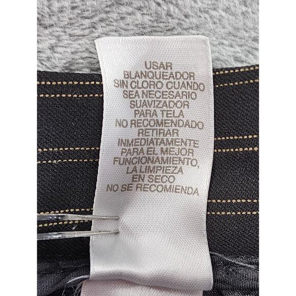 Vintage Liz Claiborne Kylie Pin Striped Pleated Trouser Pants Size 14P Black Tan - Picture 8 of 15